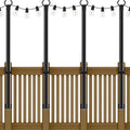 NUERPO 4 Pack String Light Poles,5Ft Metal Poles for Outdoor String Lights,Outdoor Light Poles with Post,Poles/Stand for Outside,Patio,Deck,Backyard,Garden Wedding,Party by NUERPO