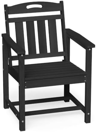 Ciokea HDPE Outdoor Patio Dining Chairs, All-Weather Furniture, Black by CIOKEA