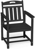 Ciokea HDPE Outdoor Patio Dining Chairs, All-Weather Furniture, Black by CIOKEA