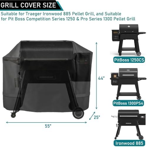 ZJYWSCH Grill Cover for Pit Boss Competition Series 1250, Pro Series 1300, Navigator 1300 Pellet Grill, for Traeger Ironwood 885 Outdoor Waterproof PitBoss 1250CS Grill Cover Heavy Duty - Image 2