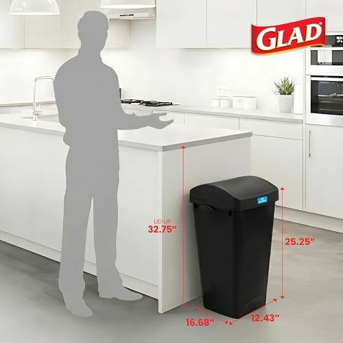 Glad Trash Can with Clorox Odor Protection | Linkable, 12 Gallon, Black - Image 2