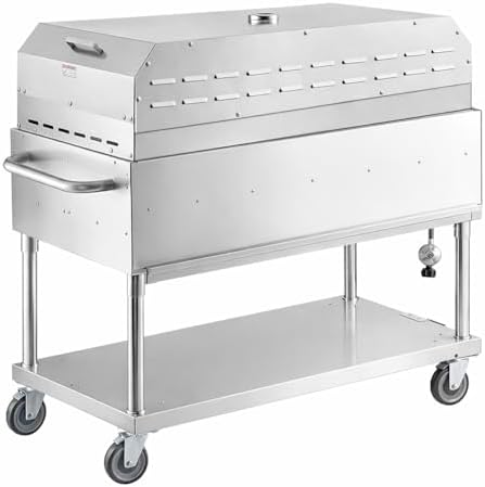 Commercial Stainless Steel Outdoor Liquid Propane Grill with Pizza Oven Attachment, 48" Cooking Surface, 6 Burners, 96,000 BTU, for Restaurant Patio, Resort, Catering, Outdoor Kitchen, Hotel - Image 2
