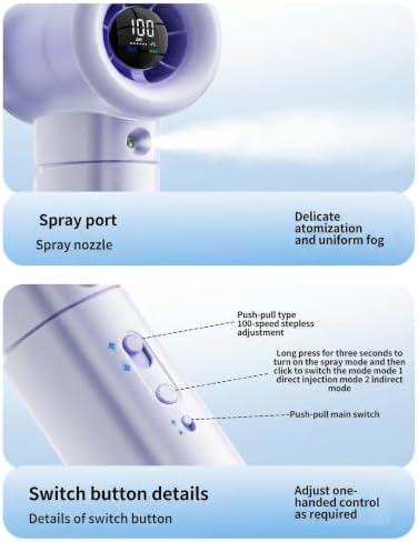 Handheld Turbo Misting Fan with LED Display & Safety Lock - Image 3