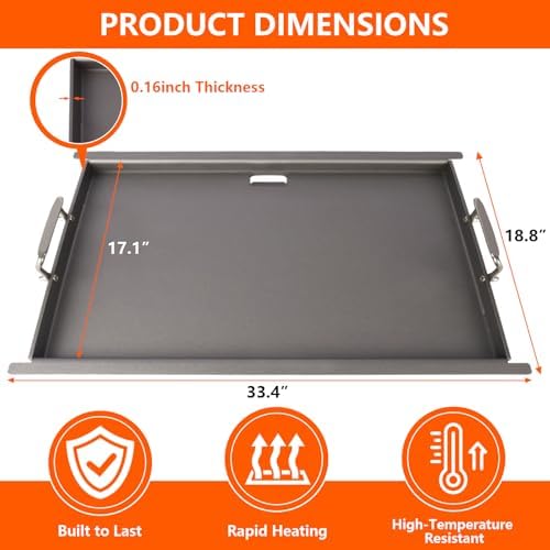 6789 Full Size Carbon Steel Griddle for Weber Genesis 400 Series Gas Grill - Image 2