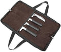 4 Slots Chefs Knife Roll Bag Cutlery Storage Case Mens Travel Brown by QEES