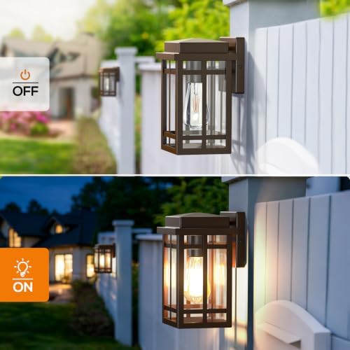 9.76'' Outdoor Wall Light Fixtures 2 Packs, Porch Lights Lantern - Image 3