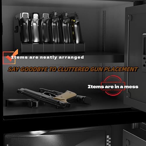 HEKAGURA Pistol Rack for Gun Safe, Can Hold up to 4-8 Pistols, with Foam Protection to Prevent Scratches on The Guns for Revolvers, Glock 17 19 23 Gun Safe Accessories - Image 6