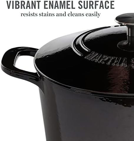 MARTHA STEWART Gatwick 7-Quart Enamel Cast Iron Dutch Oven Pot with Lid – Grey – Heavy-Duty Dutch Oven for Slow Cooking, Braising & Baking - Image 3