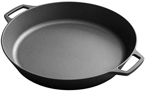 EDGING CASTING Pre-Seasoned Large Cast Iron Skillet 17 Inch, Dual Handle Outdoor Camping Frying Pan, Pizza Pan, Use for Grill, Stovetop, Induction, Oven Safe Cookware by EDGINGCOOKWARE