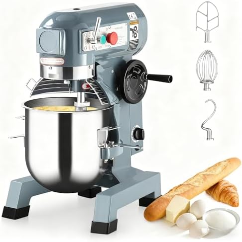 Commercial Food Mixer 15QT, Commercial Mixer with 3 Adjustable Speeds, Dough Mixer Timing Function, Commercial Stand Mixer with Stainless Steel Bowl for Schools Bakeries Pizzerias by Unknown