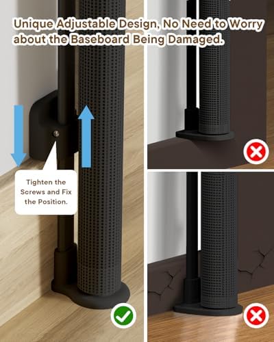 Retractable Baby Gates, 34" Tall Fits Up to 55" Wide, Black - Image 5
