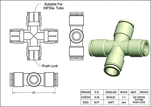Misting Fittings (Push lock 4 way cross Union- 3/8 Inch fitting)-Pack of 5 - Image 2