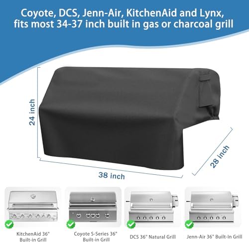 38" Built-in Grill Cover for Coyote DCS Jenn-Air KitchenAid, and Lynx - Image 2
