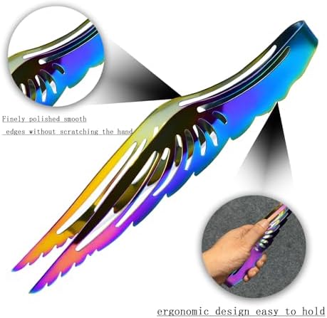 9 Inch Heat Resistant Coal Tongs - Professional Hookah Charcoal Tong with Anti-Slip Handle for Shisha, BBQ and Fireplace Use (Colours Butterfly Tongs 9") - Image 3