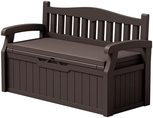 Devoko 80 Gallon Storage Bench with Cushion, Deck Box Waterproof&Lockable by DEVOKO