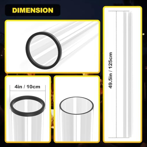 Patio Heater Glass Tube Replacement 49.5″ Tall 4″ Diameter with Rubber Ring - Image 3
