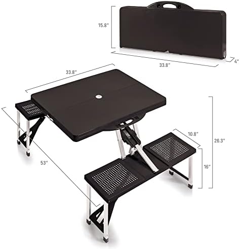 PICNIC TIME NCAA North Carolina Tar Heels Folding Picnic Table - Camping Table - Outdoor Table with Umbrella Hole - Image 3