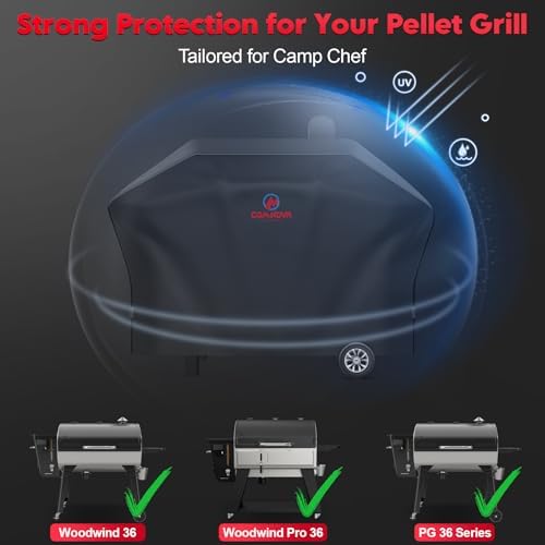 Comnova Pellet Grill Cover for Camp Chef 36 Series - 600D Premium Smoker Cover Waterproof & Heavy Duty for Camp Chef Woodwind 36, Woodwind Pro 36, PG36, SmokePro LUX 36, SmokePro SGX 36, and More - Image 4