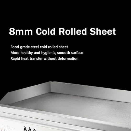 Commercial Gas Griddle, Stainless Steel Flat Top Grill with Adjustable Temperature, Perfect for Outdoor Catering and Teppanyaki Cooking - Image 3