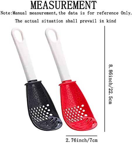 6in1 Multifunctional Kitchen Cooking Spoon- Kitchen Gadgets Strainers for egg yolk Separator- Grater Masher- Colander Skimmer Scoop- for Mashing, Grating, Draining, Heat Resistant (3Pcs black) - Image 4