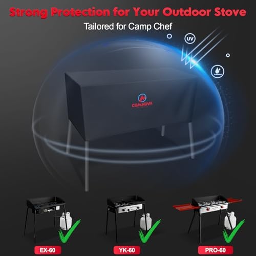 Comnova Grill Cover for Camp Chef 2 Burner Stoves - 600D Outdoor Camping Stove Cover Heavy Duty & Waterproof, 2-Burner Griddle Covers for Camp Chef Explorer EX60LW, EX60P, EX280LW, YK60LW and More - Image 4