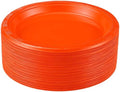 Plastic Plates 9 Inch Plastic Solid Round Party Dessert Dinner Plates for Weddings Party BBQs Birthday Camping and Anniversary (50, Orange) by Unknown