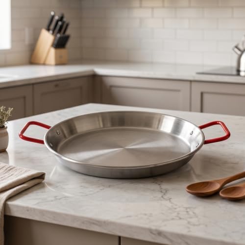 Magefesa 13.5" Carbon Steel Paella Pan – 34 cm - 6 Servings, Durable & Lightweight with Dimpled Surface, Ideal for Outdoor Cooking & Traditional Valencian Paella - Image 2