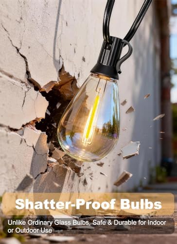 200FT Outdoor String Lights Waterproof, 76+2 Shatterproof S11 LED Bulbs, Extra Long Patio Lights for Outside, Bistro Cafe Decor, Backyard Garden Hanging Lights, Outside Fence Light String - Image 7