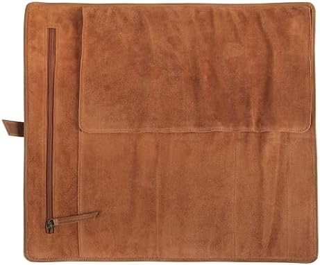 Leather Knife Roll Bag for Chefs – 17.5” x 17.5” Professional Chef Knife Storage Organizer, Portable Culinary Knife Case, Travel Knife Roll for Kitchen, BBQ & Catering (Serena) - Image 2