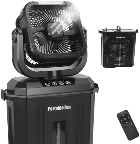 blessny Portable Oscillating Misting Fan with 12L Water Bucket by blessny