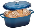 EDGING CASTING Enameled Cast Iron Oval Dutch Oven, 6QT, Lake Blue by EDGINGCOOKWARE