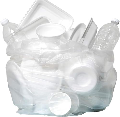 Aluf Plastics 12 - 16 Gallon Clear Trash Bags (1000 Count) - 24" x 33" - 8 Micron Equivalent High Density Value Garbage Bags for Bathroom, Office, Industrial, Commercial, Janitorial, Recycling - Image 4