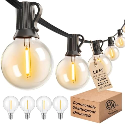 Outdoor String Lights 200FT Wateproof Outside Lighting for Patio Backyard by Lifeisgood