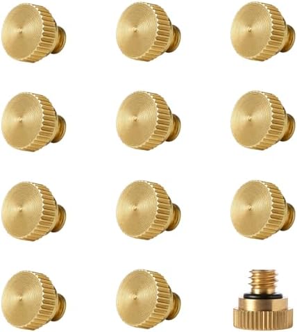 Psyqtsuary 12Pcs Brass Misting Nozzle Plug for Outdoor Spray Cooling System, Heavy Duty 10/24 Screw Thread Misting Nozzle Plug for Patio Mist System by Unknown
