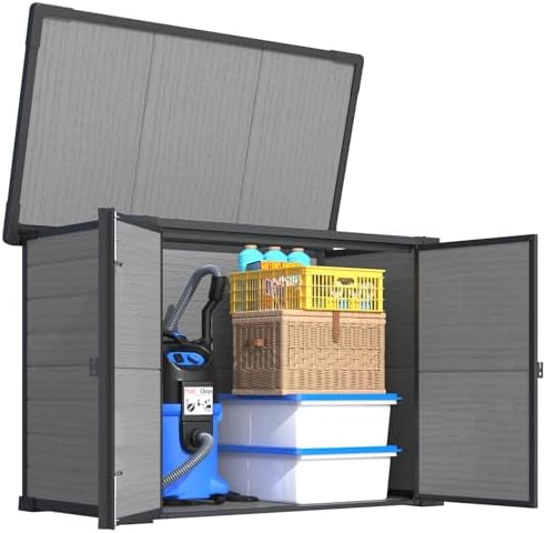 U-MAX Resin Outdoor Storage Cabinet, 23 Cu.Ft Horizontal Box with Base - Image 7