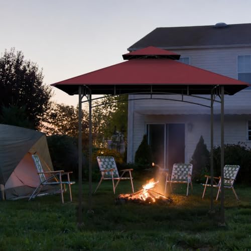 5' x 8' Grill Gazebo Replacement Top, Burgundy Canopy Top Cover Only - Image 7