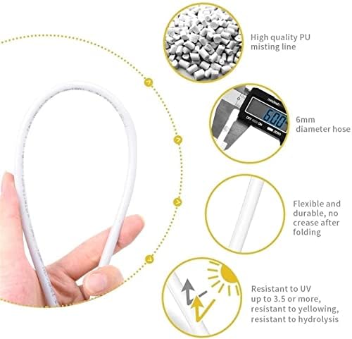Outdoor Misting Cooling System Kit with Silent Pump and Gold Brass Sprayers, Patio Misters Mister System Drip Irrigation System for Outside Patio, Garden Cooling System DI(Size:30m Tube + 45 nozzles) - Image 4