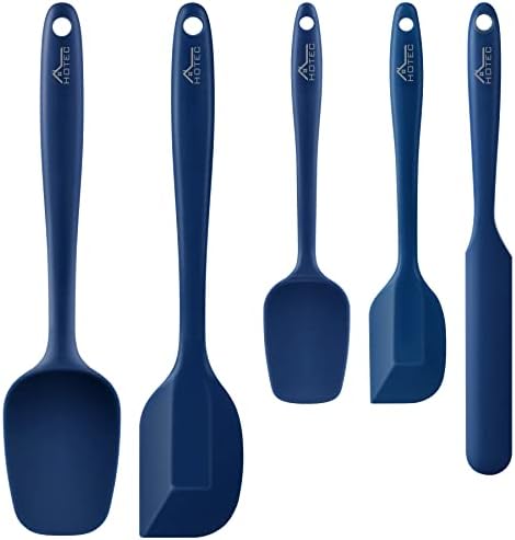 HOTEC Silicone Rubber BPA-Free Spatula Set, Set of 5, Classic Blue by Hotec