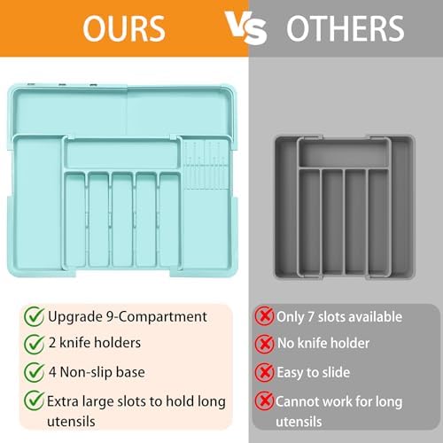 Homecor Silverware Organizer - Expandable Large Kitchen Drawer Organizer - Image 3