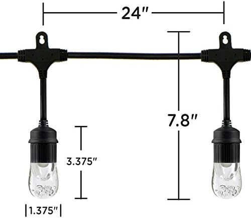 Enbrighten Classic Outdoor String Lights, 36ft, 18 Bulbs, White Light Only - Image 2