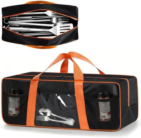 Grill Tool Storage Bag for Outdoor Barbecue, 24 in, Black, Mesh Bag by Unknown