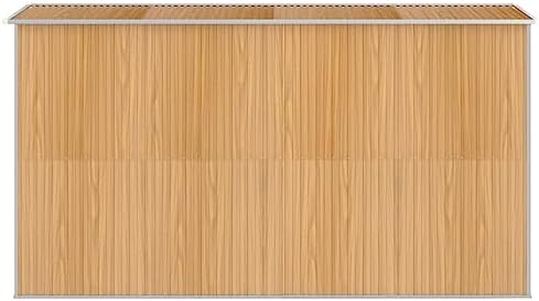 Outdoor Storage Cabinet,Outdoor Storage,Garden Shed Light Brown 75.6"x140.6"x87.8" Galvanized SteelIdeal for Gardens, patios, Tool Sheds - Image 5