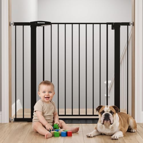 Mumeasy 36-46.8 in Extra Wide Baby Gate for Stairs, 36 Tall Dog Gate, Black by Mumeasy-FocusonBabyPetSafetyGate
