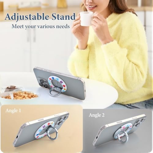 Magnetic Phone Ring for MagSafe Grip, Super Magnet Twinkle Design Ring Holder Stand, MagSafe Accessory for iPhone 17/16/15/14/13 Pro Max Plus，Rainbow Garland - Image 6
