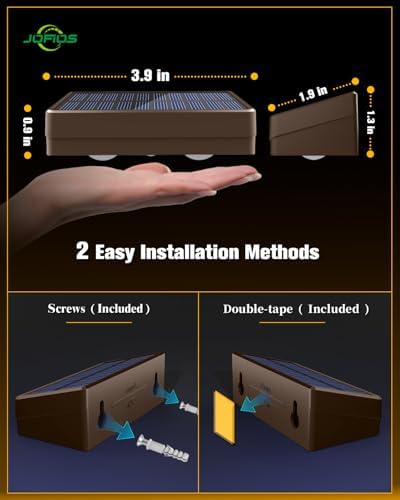 JOFIOS Solar Fence Lights 8 Pack Brown, 50 Lumens Outdoor Fence Lights Solar Powered with 12 Modes RGB Color Glow, LED Deck Lighting Outdoor Waterproof IP65, Backyard, Deck, Porch, Railing, Pool, Wall - Image 6
