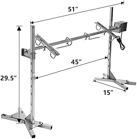 BBQ Grill Rotisserie Kit Up to 70lb Pig Spit Rotisserie Grill Heavy Duty for Pig Rotisserie Hog Lamb Outdoor Party Campfire Barbecue - Image 4