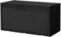 Devoko 97 Gallon Deck Box, Waterproof Resin Outdoor Storage Box for Outside and Patio, Large Outdoor Storage Bench Cabinet Lockable for Patio Furniture, Garden Tools and Pool Supplies (Black) by DEVOKO