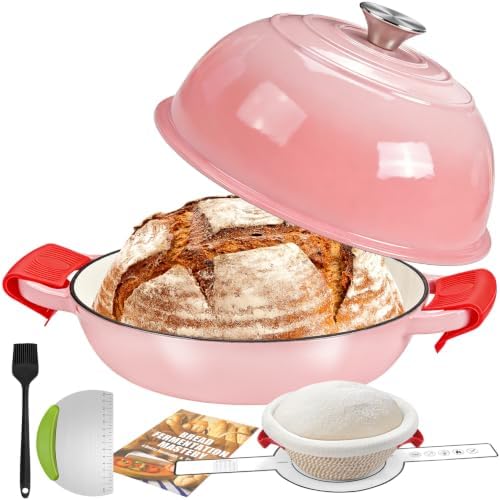 GGC 6QT Sourdough Dutch Oven Kit, 7-Piece Enameled Cast Iron Bread Oven by GGCProducts