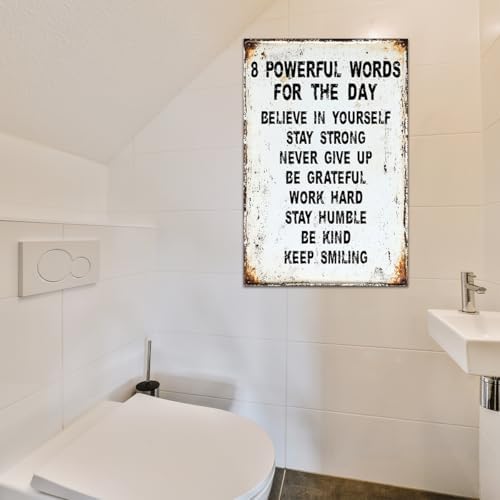 BEASTZHENG Inspirational Wall Art Metal Tin Sign Inspiring Positive Quotes Room Decor for Living Room Bedroom Classroom Gym, Motivational Wall Decor for Teen 8 x 12 Inches - Image 4