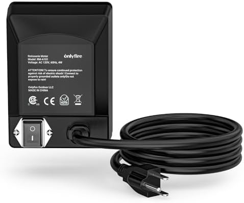 onlyfire Universal Electric Grill Rotisserie Motor 110 Volt 4 Watt On/Off Switch, Black (Pack of 2) - Image 2